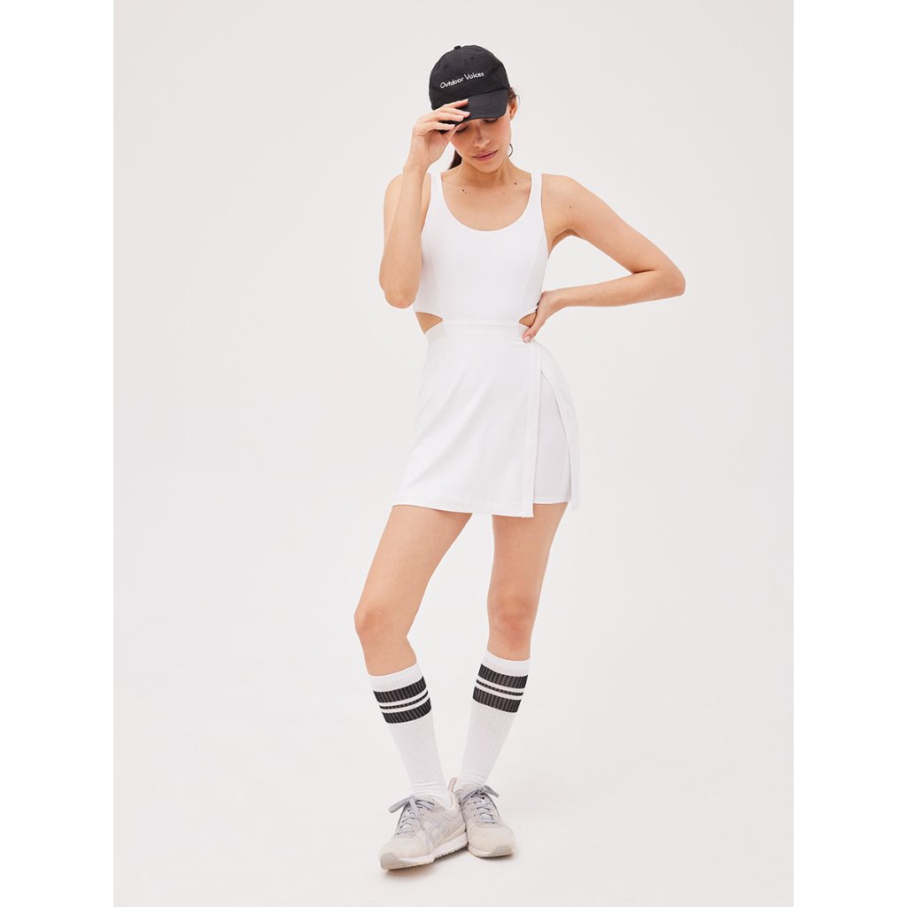Nwt Outdoor Voices Womens Size Large White Court Slim Fit Mini Dress New